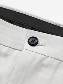 Manfinity Mode 男士1入組雙排釦西裝外套和1入組西裝褲 - 杏色 - 查看 7