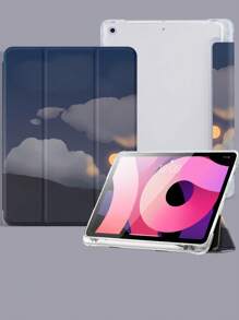 山水圖案PU皮革保護套適用於iPad - 彩色 - 查看 1