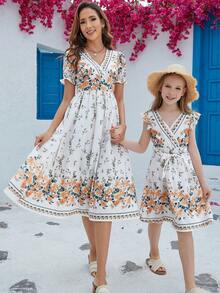 SHEIN Unity 1入組印花泡泡袖連衣裙 - 彩色 - 查看 2