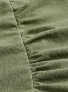 Soleia Tie Shoulder Ruffle Hem Tank Top - Army Green - View 3