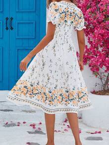 SHEIN Unity 1入組印花泡泡袖連衣裙 - 彩色 - 查看 4