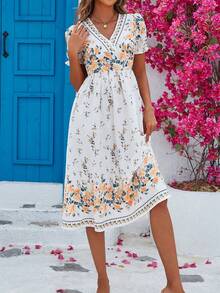 SHEIN Unity 1入組印花泡泡袖連衣裙 - 彩色 - 查看 6