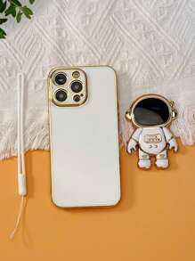 Vỏ điện thoại trang trí phi hành gia có chân đế - trắng - Xem 2