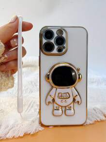 Vỏ điện thoại trang trí phi hành gia có chân đế - trắng - Xem 3