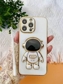 Vỏ điện thoại trang trí phi hành gia có chân đế - trắng - Xem 4