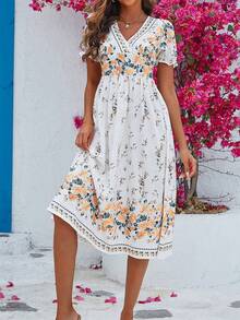 SHEIN Unity 1入組印花泡泡袖連衣裙 - 彩色 - 查看 7