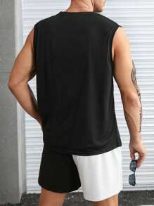 Manfinity Homme Áo thun & Áo lót Nam Lá thư Giải trí - màu đen - Xem 2