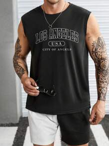 Manfinity Homme Áo thun & Áo lót Nam Lá thư Giải trí - màu đen - Xem 4