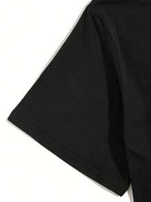 Manfinity Homme Men Plus Slogan Graphic Tee & Shorts - Black and White - View 5