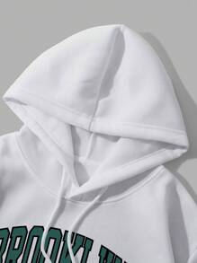 INAWLY 字母图案保暖连帽抽绳卫衣，长袖上衣，毕业季、返校季、毕业季、教师节女款，返校季套头衫，秋季卫衣 - 白色 - 查看 3