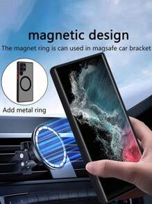 Hadaasi Black Magnetic Soft Touch Matte Contrast Color Button Phone Case Compatible With Samsung S25Ultra/S25Plus/S25/S25Edge A17 A07 And Apple 17pro/17promax/17Air/17/16pro/16promax/16plus/16/16E - Black - View 10