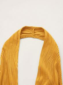 SHEIN ICON Solid Backless Halter Top - Mustard Yellow - View 3