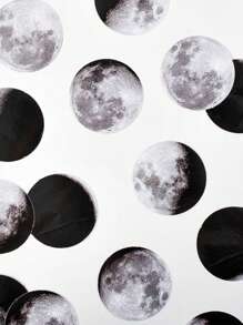 45pcs/Box Calendar Moon Phase Decorative Stickers, Suitable For Notebooks, Laptops, Planners, Scrapbooks, Cups, Diaries, Notebooks, Phone Cases - Black - View 2