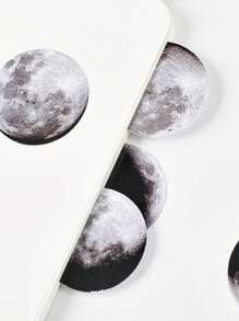 45pcs/Box Calendar Moon Phase Decorative Stickers, Suitable For Notebooks, Laptops, Planners, Scrapbooks, Cups, Diaries, Notebooks, Phone Cases - Black - View 4