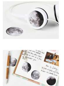 45pcs/Box Calendar Moon Phase Decorative Stickers, Suitable For Notebooks, Laptops, Planners, Scrapbooks, Cups, Diaries, Notebooks, Phone Cases - Black - View 7