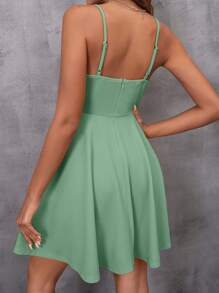 SHEIN Privé Solid Wrap Detail Cami Dress