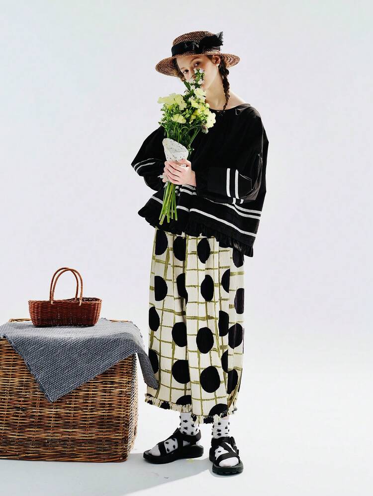 Pantalones de cuadros & con estampado de lunares - Multicolor - Ver 4