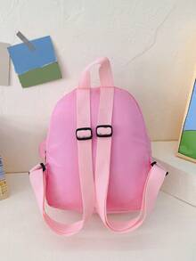 女孩兔子圖案防水拉鍊經典背包 - 彩色 - 查看 7