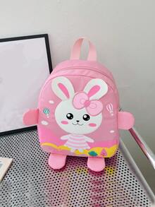 女孩兔子圖案防水拉鍊經典背包 - 彩色 - 查看 8