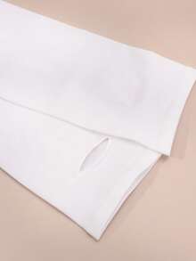 Sun Protective Anti UV 2pcs Sun Protection White Polyester Cycling Arm Sleeve - White - View 6