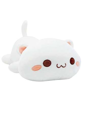 Molutian 2 尺寸可爱猫咪毛绒玩具躺猫枕头卡哇伊柔软枕头儿童宝宝女孩生日五合一床娃娃家居装饰猫咪毛绒枕头生日礼物