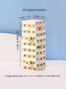 48入組木製數字模型 - 米色 - 查看 2