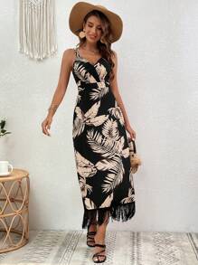 SHEIN VCAY Frans Tropisk Boho Klänning