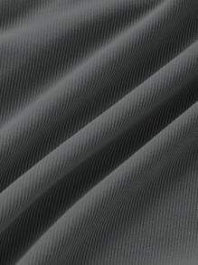 SHEIN ICON Solid Drawstring Side Tube Top - Dark Grey - View 4