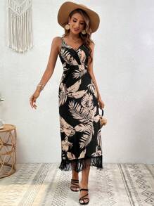 SHEIN VCAY Frans Tropisk Boho Klänning