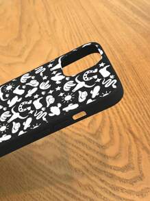 Ốp điện thoại họa tiết mũ và xương rồng - Đen và trắng - Xem 4