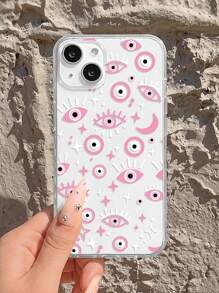 Eye Print Clear Phone Case - Multicolor - View 1