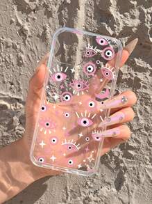 Eye Print Clear Phone Case - Multicolor - View 2