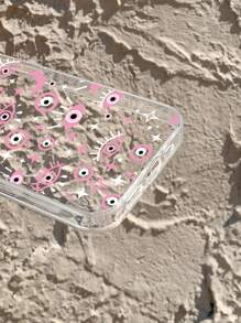 Eye Print Clear Phone Case - Multicolor - View 3