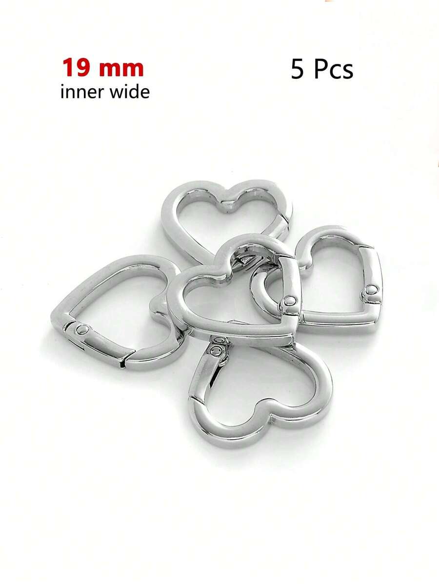 Móc khóa lò xo hình trái tim bằng kim loại có thể mở được Carabiner Móc chìa khóa Túi móc khóa xích cho chó Phụ kiện DIY Phụ kiện thay thế có thể tái sử dụng Phụ kiện túi xách Túi tote Ba lô Valentine - Bạc - Xem 1