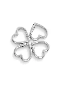 Móc khóa lò xo hình trái tim bằng kim loại có thể mở được Carabiner Móc chìa khóa Túi móc khóa xích cho chó Phụ kiện DIY Phụ kiện thay thế có thể tái sử dụng Phụ kiện túi xách Túi tote Ba lô Valentine - Bạc - Xem 3