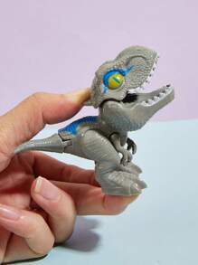 Juguete de peluche de un T-Rex mordiendo el dedo para niños, un objeto de juego casual diario - Gris Claro - Ver 2