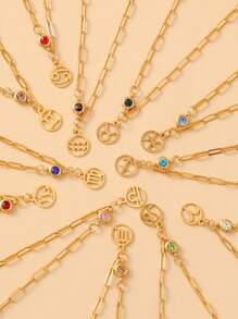 1 Dây Thép Không Gỉ Thời Trang Chòm Sao Mặt Dây Chuyền Vòng Cổ Cho Nữ Trang Trí Hàng Ngày - Vàng - Xem 1