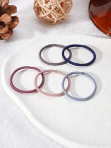 100入組女孩素色髮圈適用於頭髮裝飾用品 - 彩色 - 查看 4