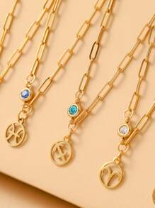 1 Dây Thép Không Gỉ Thời Trang Chòm Sao Mặt Dây Chuyền Vòng Cổ Cho Nữ Trang Trí Hàng Ngày - Vàng - Xem 4