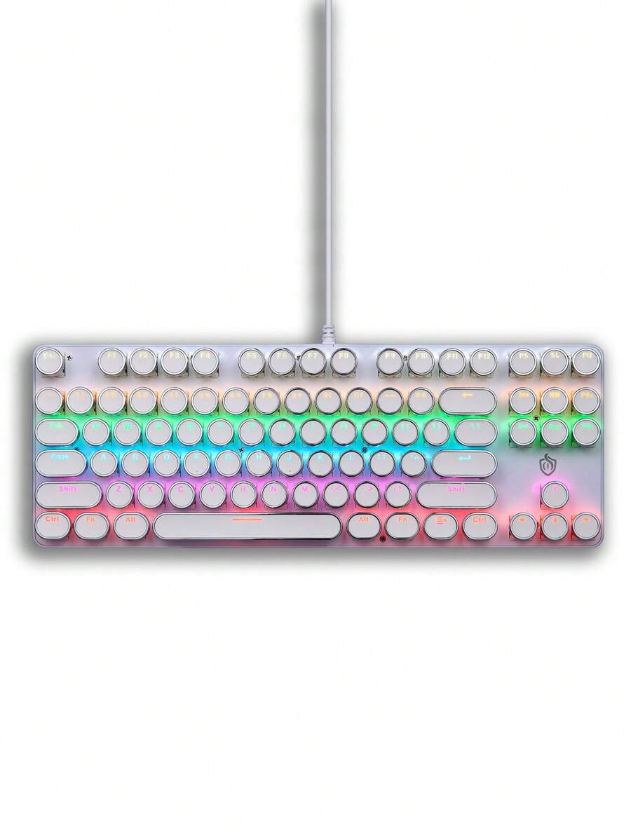 shipadoo Luminous Wired Mechanical Keyboard - White - View 1