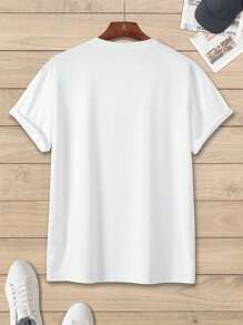 Manfinity Dauomo Men Tower & Letter Graphic Tee - White - View 2