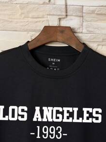 Men Letter Graphic Tee - Black - View 3