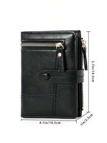 Textured With Zipper Black Portable Cash White-Collar Workers For Female College Work Business Commute Office For Anniversary For Couple For Birthday Gift On Valentine Day Gift Gift For Men Wallet Purse Wallet Small Wallet Men Wallet Leather