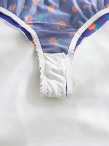 SHEIN Tanga con estampado de cereza - Morado - Ver 4
