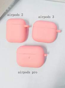 手機掛繩吊墜素色矽膠套適用於Airpods - 粉色 - 查看 5