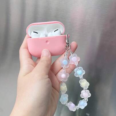 手機掛繩吊墜素色矽膠套適用於Airpods