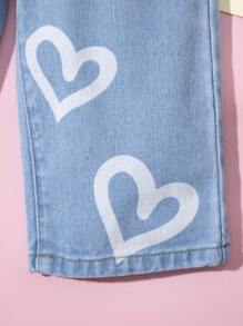 Denim em bé Túi Tim - Rửa nhẹ - Xem 4