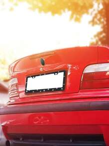 1PC Kim Cương Giả Trang Trí Biển Số Xe Khung - màu đen - Xem 2