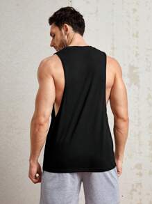 Manfinity Fitness Boyfriend Style Men Letter Graphic Sports Tank Top  Workout Tops Workout Tops Gym Top Breathable - Black - View 2