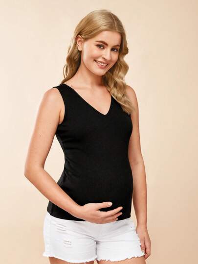 SHEIN 孕婦V領背心上衣